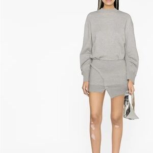 The Attico Gray Long Sleeve Sweatshirt Dress